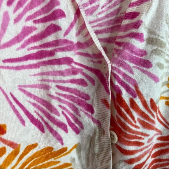 Lane Bryant cardigan fireworks flowers π Leaf Print Women's Top buttons - Picture 6 of 9